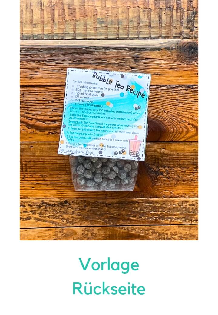 Bubble Tea Geschenk Vorlage Rezept