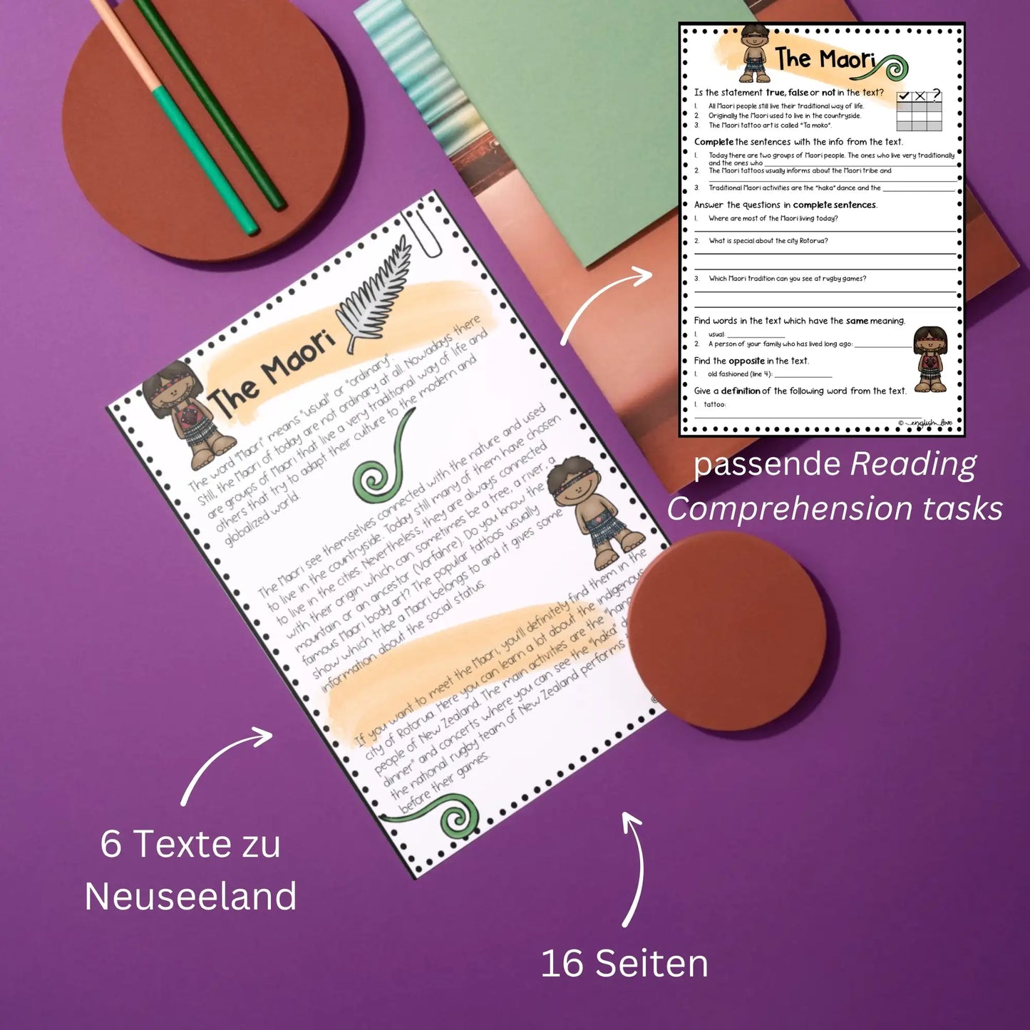 New Zealand Reading Comprehension Texte & Aufgaben tasks