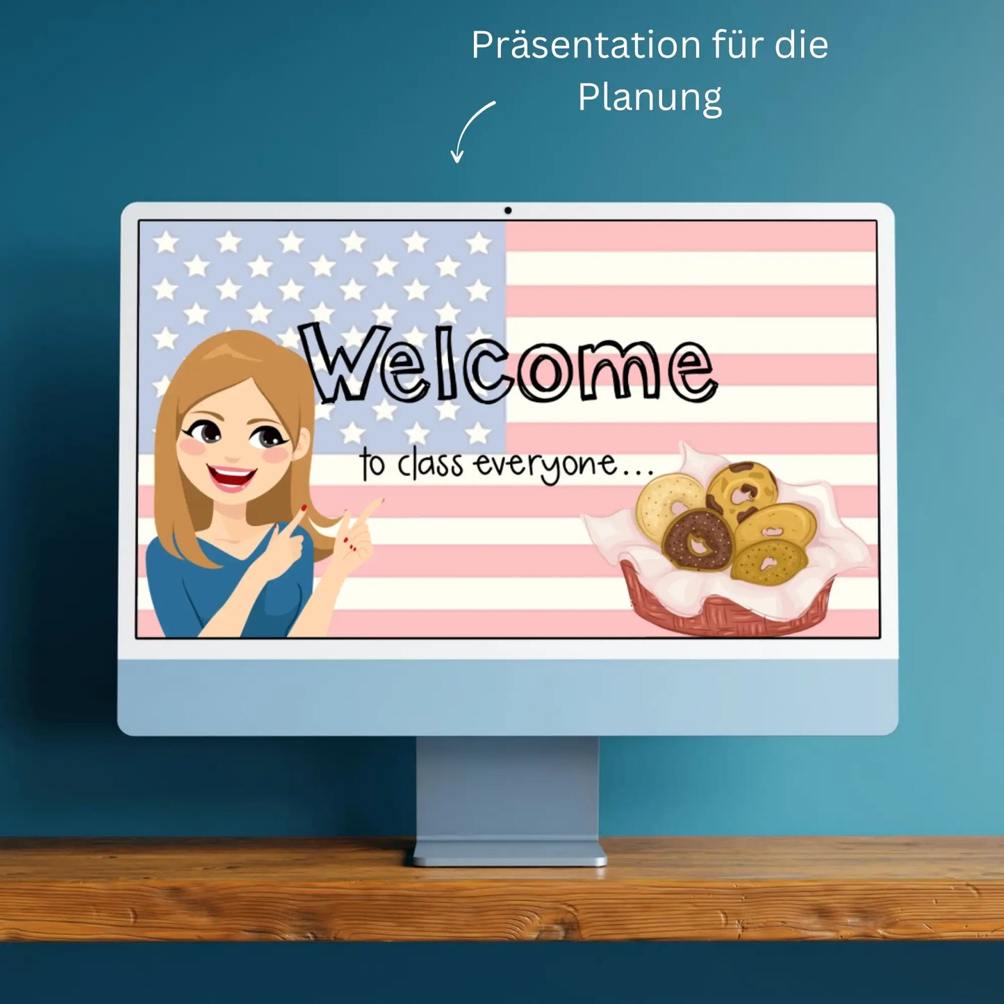 Englischunterricht American Breakfast Frühstück Präsentation Planung PDF