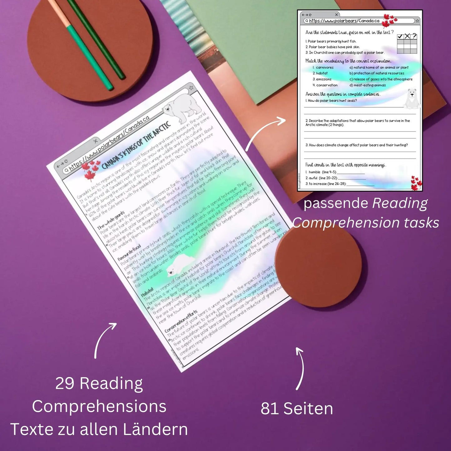 29 Reading Comprehensions zu allen Ländern für Englischlehrer