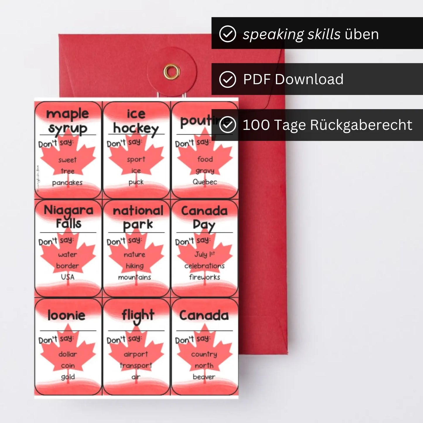 Kanada Unterricht Englisch PDF SPiel Klasse 9,10,11,12
