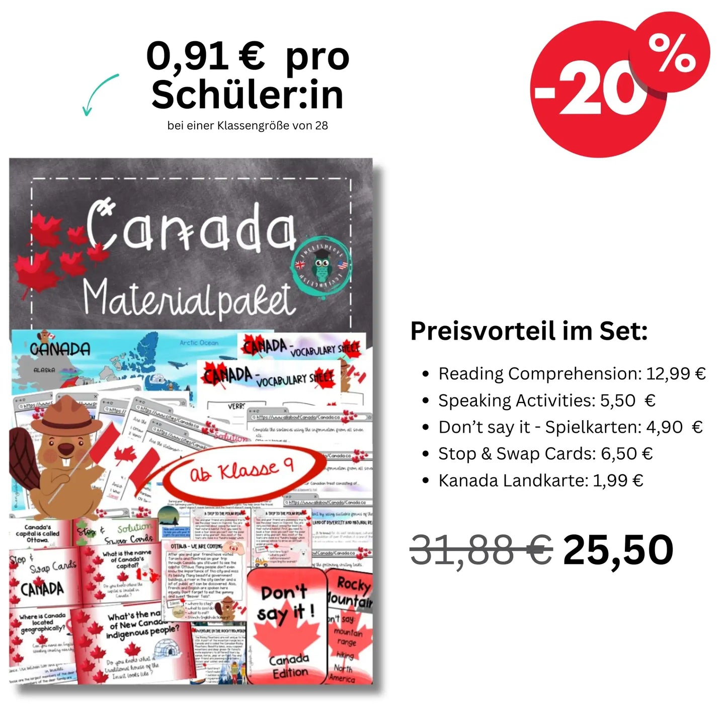 Kanada Bundle Rabatt für Englischlehrkräfte