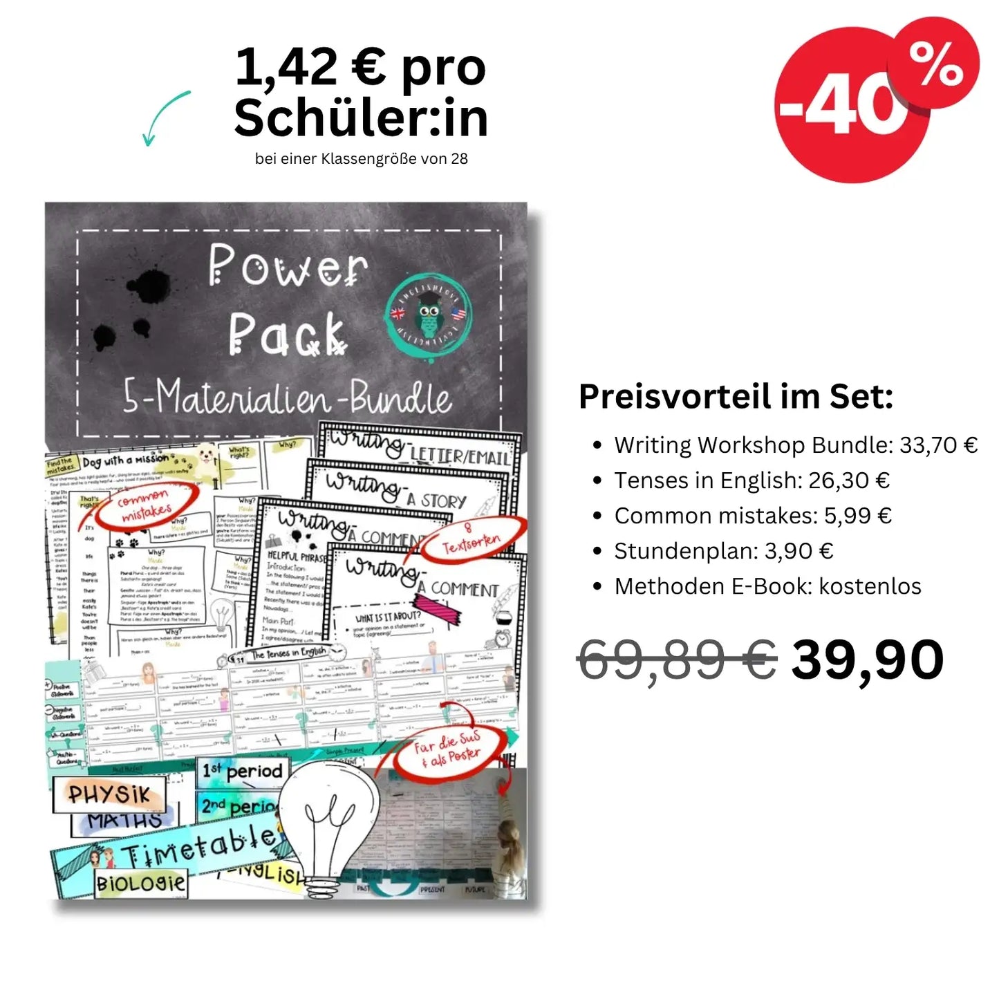 40% Rabatt Bundlepreis für Englischlehrkräfte