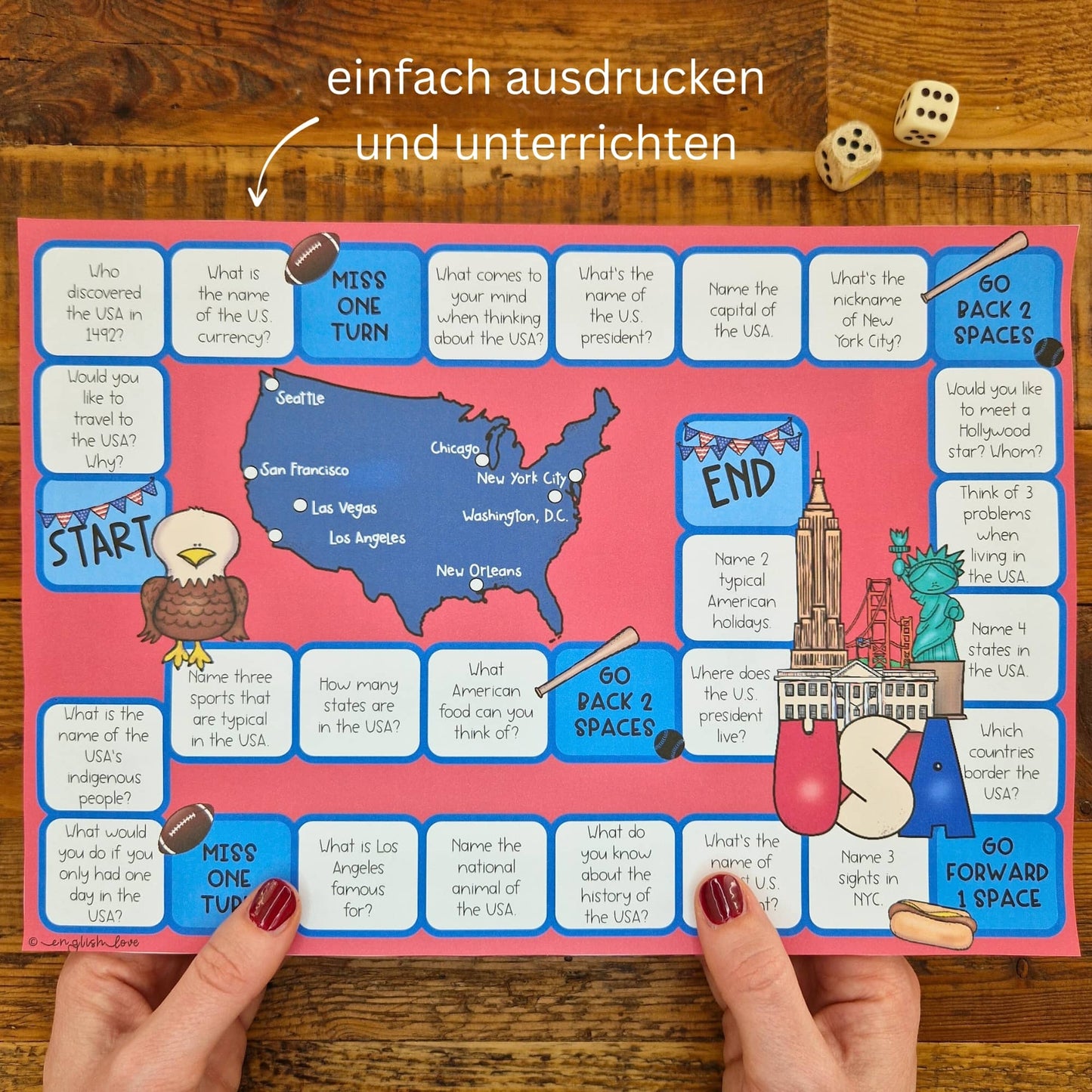USA Brettspiel ab Klasse 8