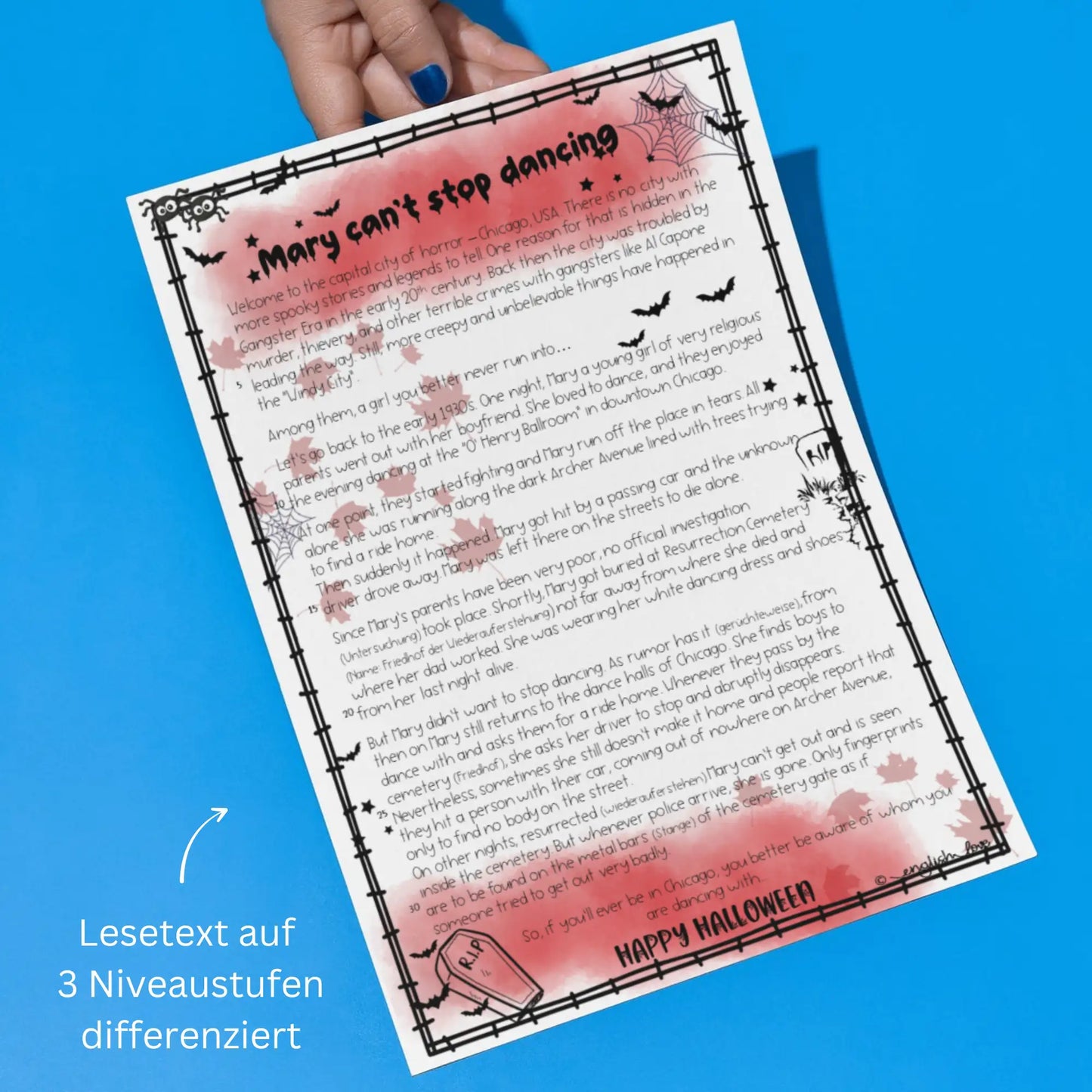 Unterrichtsmaterial Englisch Halloween Lesetext