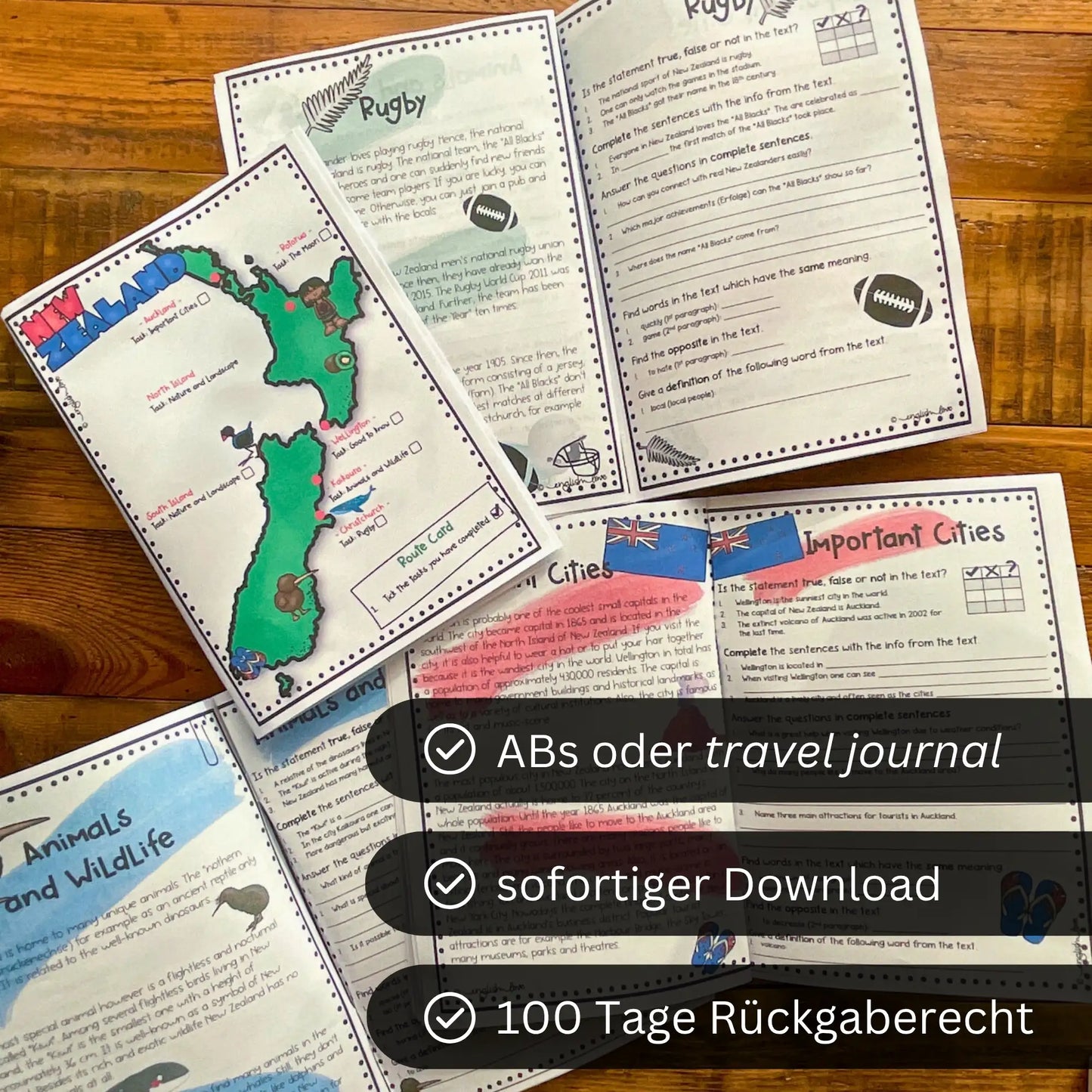 New Zealand Reading Comprehension 100 Tage Rückgabe