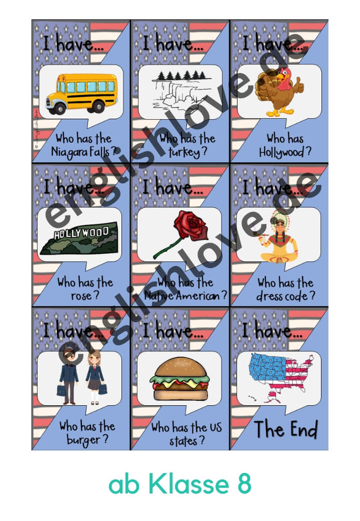 I have, who has - Spiel: USA