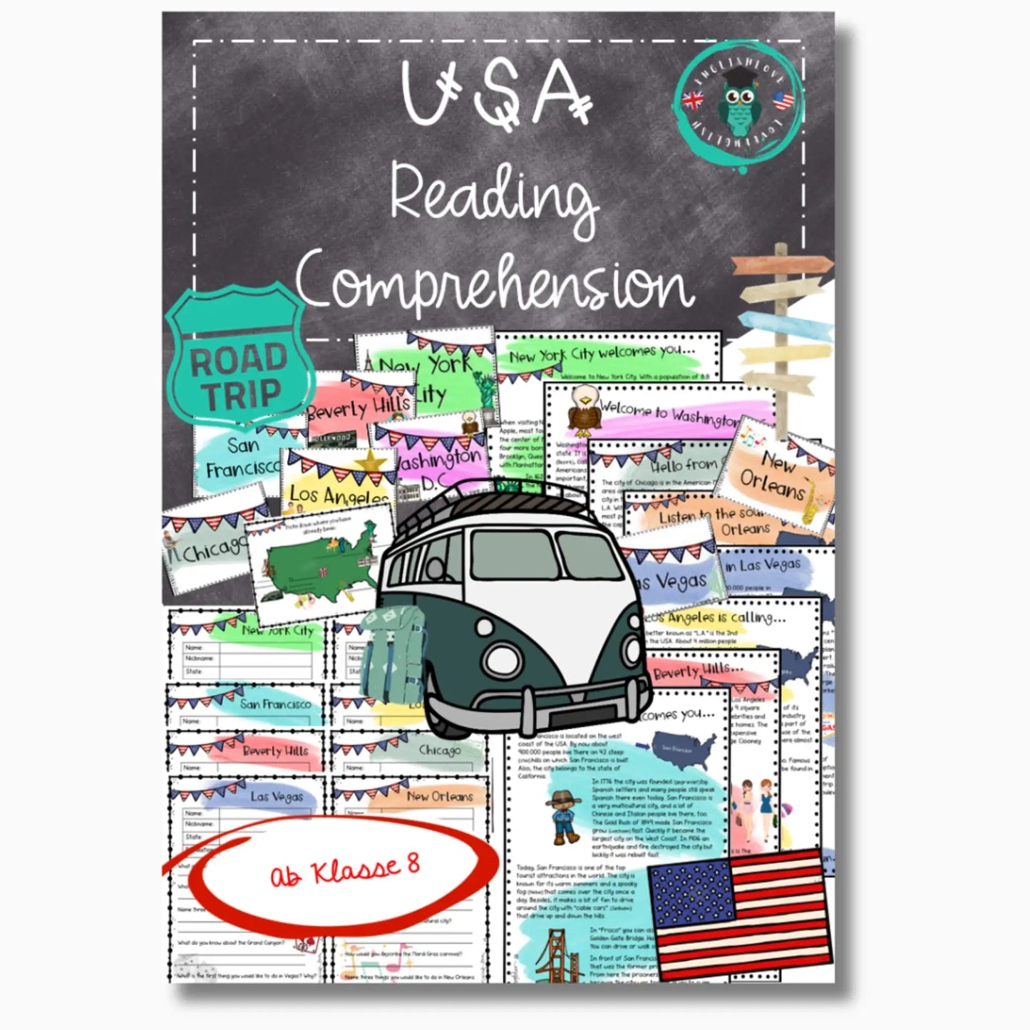 USA Unterrichtsmaterial Englisch Reading Comprehension Klasse 8