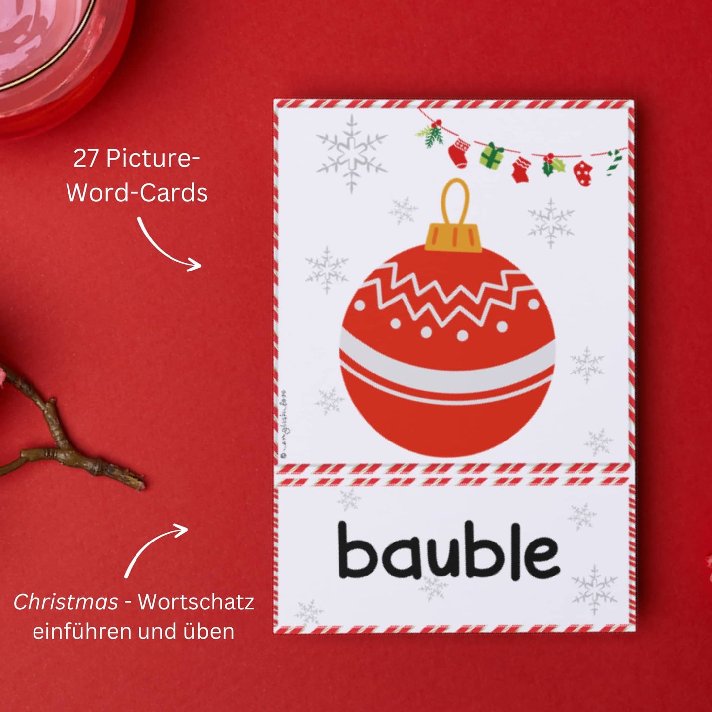 Unterrichtsmaterial Englisch Weihnachten Vokabeln Wortschatz 27 Picture Word Cards
