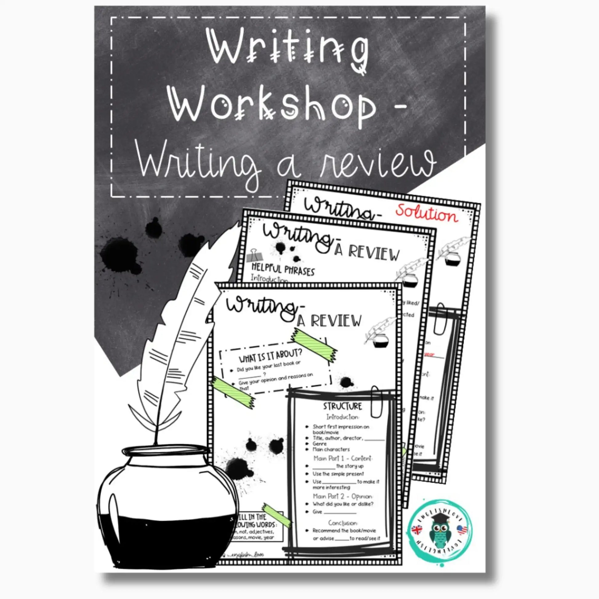 Writing a reveiw im Englischunterricht. Für Englischlehrer. Arbeitsblätter, Übungen PDF