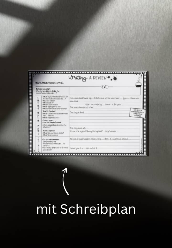 Schreibplan writing review Englischunterricht