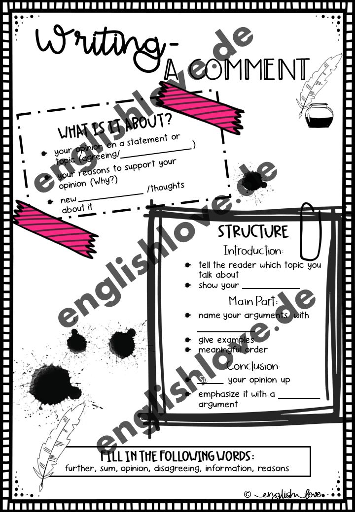 How to write a comment: Struktur und Merkblatt