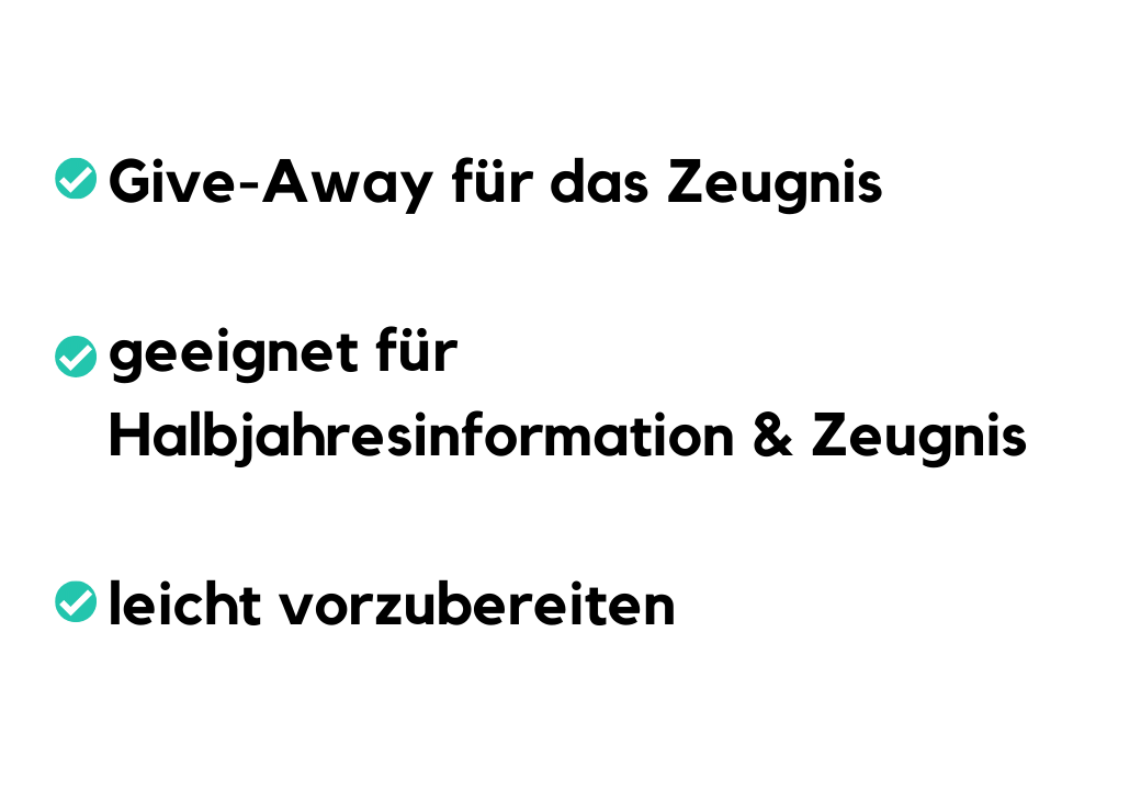 Übersicht Bubble Tea Geschenk zum Zeugnis / Halbjahresinformation