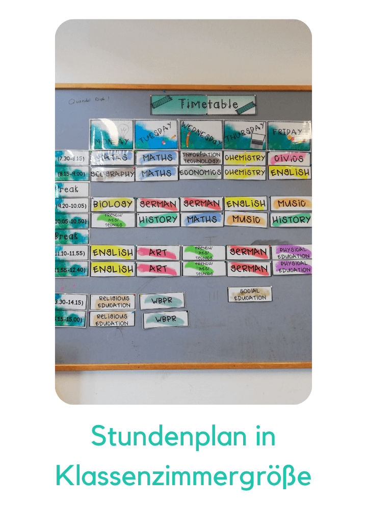 Stundenplan groß Klassenzimmer