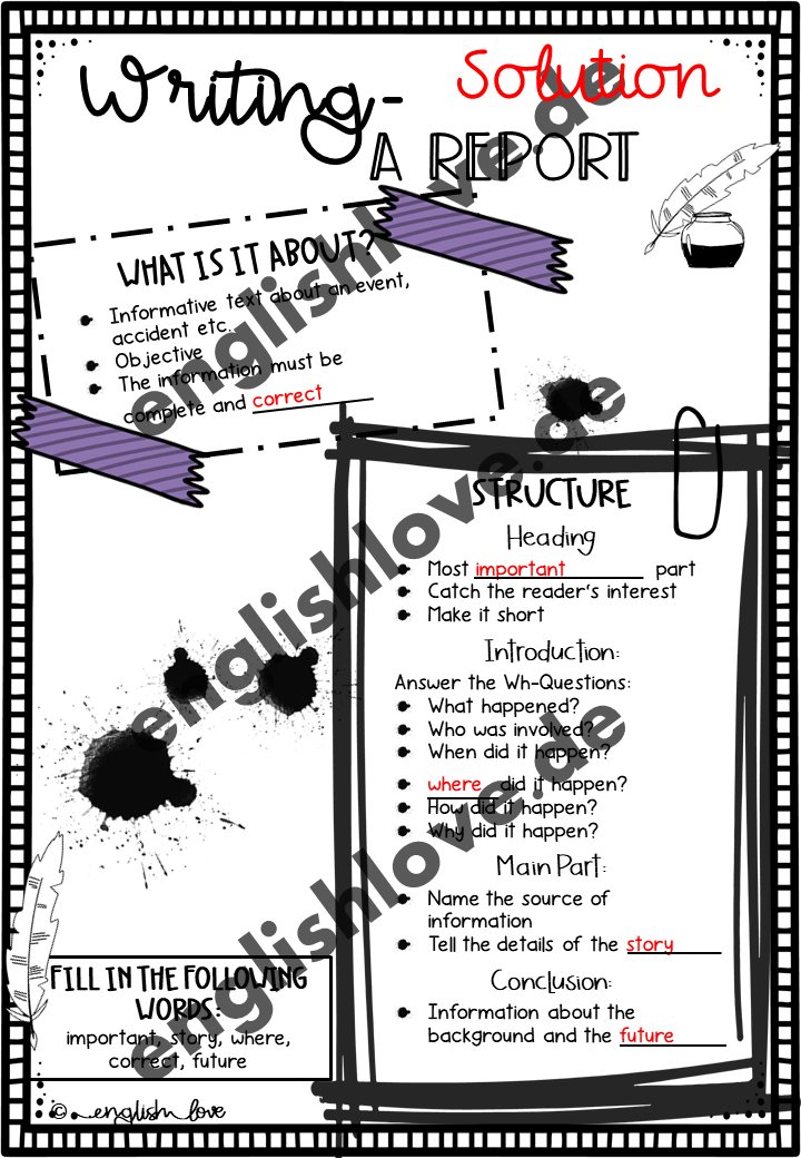 How to write report: Lösung