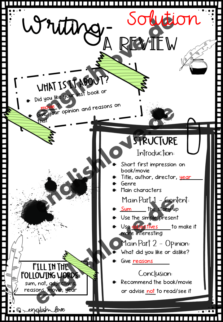 How to write a review Lösung