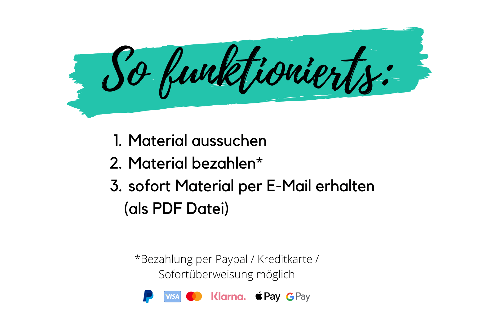 Kurzanleitung Materialkauf