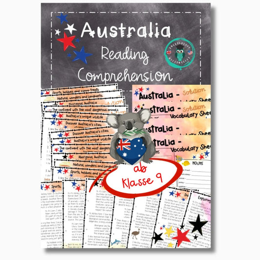 Australien Reading Comprehension für Englischlehrkräfte Klasse 9