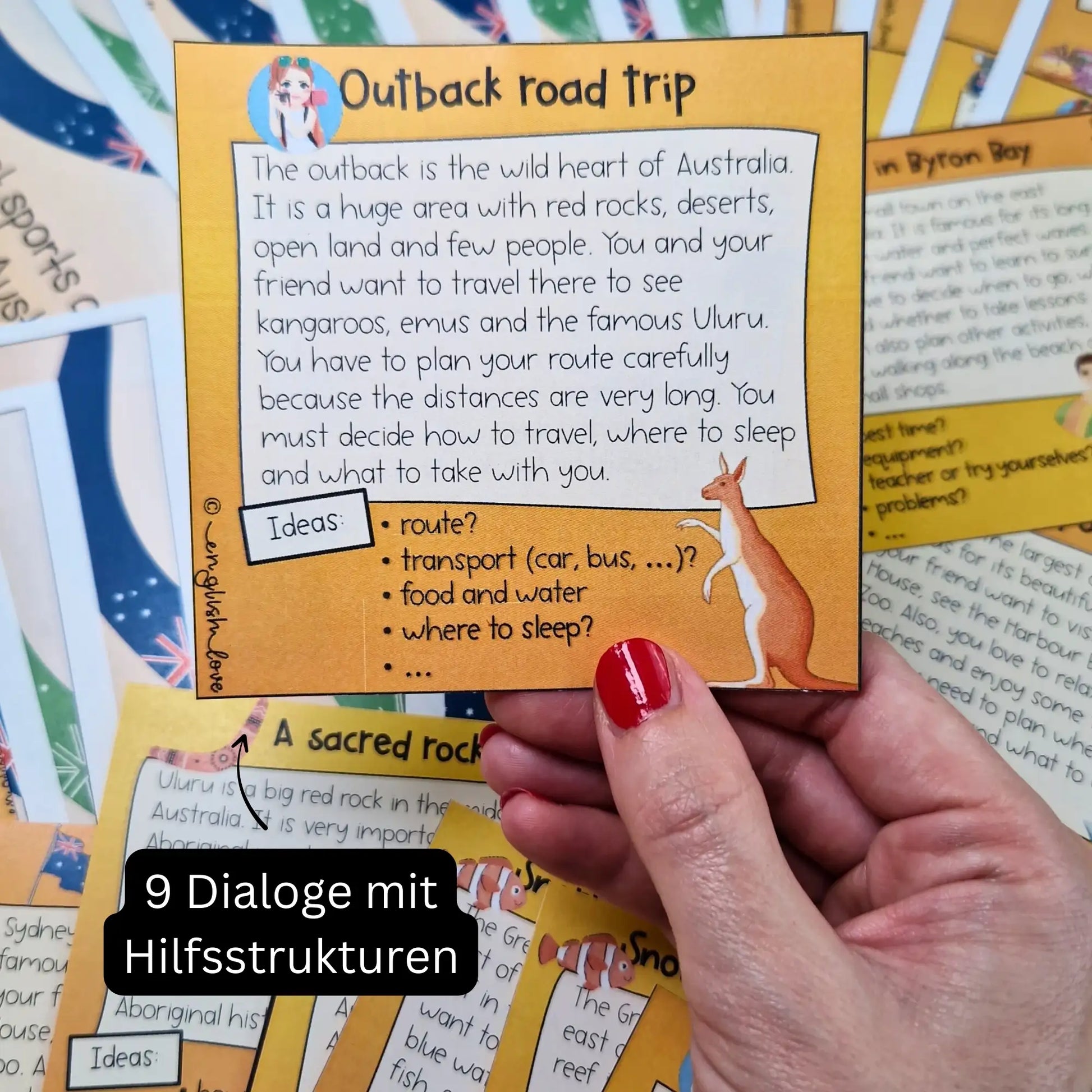 9 Australien Dialogkarten Englischunterricht Klasse 9. Prüfungsvorbereitung speaking skills
