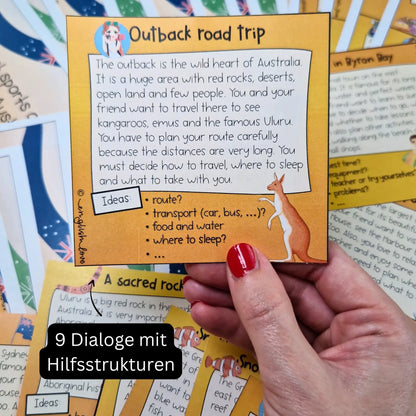 9 Australien Dialogkarten Englischunterricht Klasse 9. Prüfungsvorbereitung speaking skills