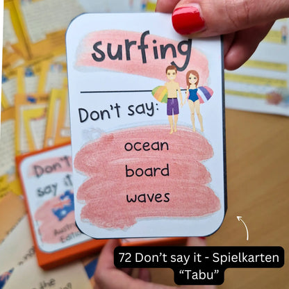 Australien Tabu Karten (Don't say it) für Englischlehrkräfte. 72 Spielkarten
