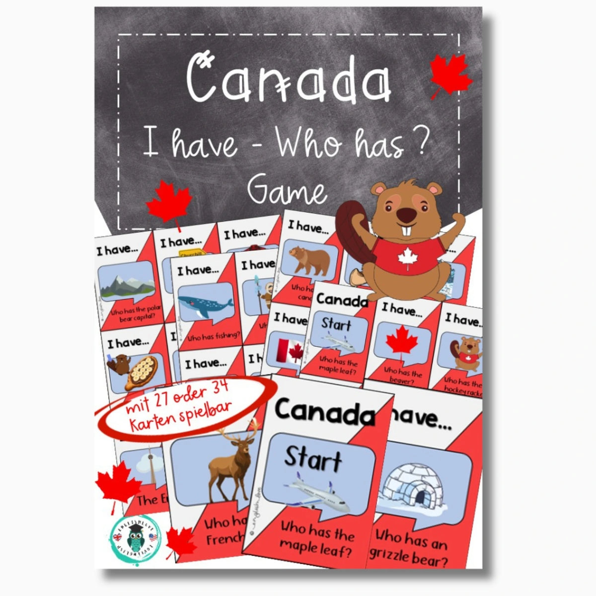Kanada im Englischunterricht. Spiel für Englischlehrkräfte. I have who has Speaking Game ab Klasse 7 zur Canada Unit