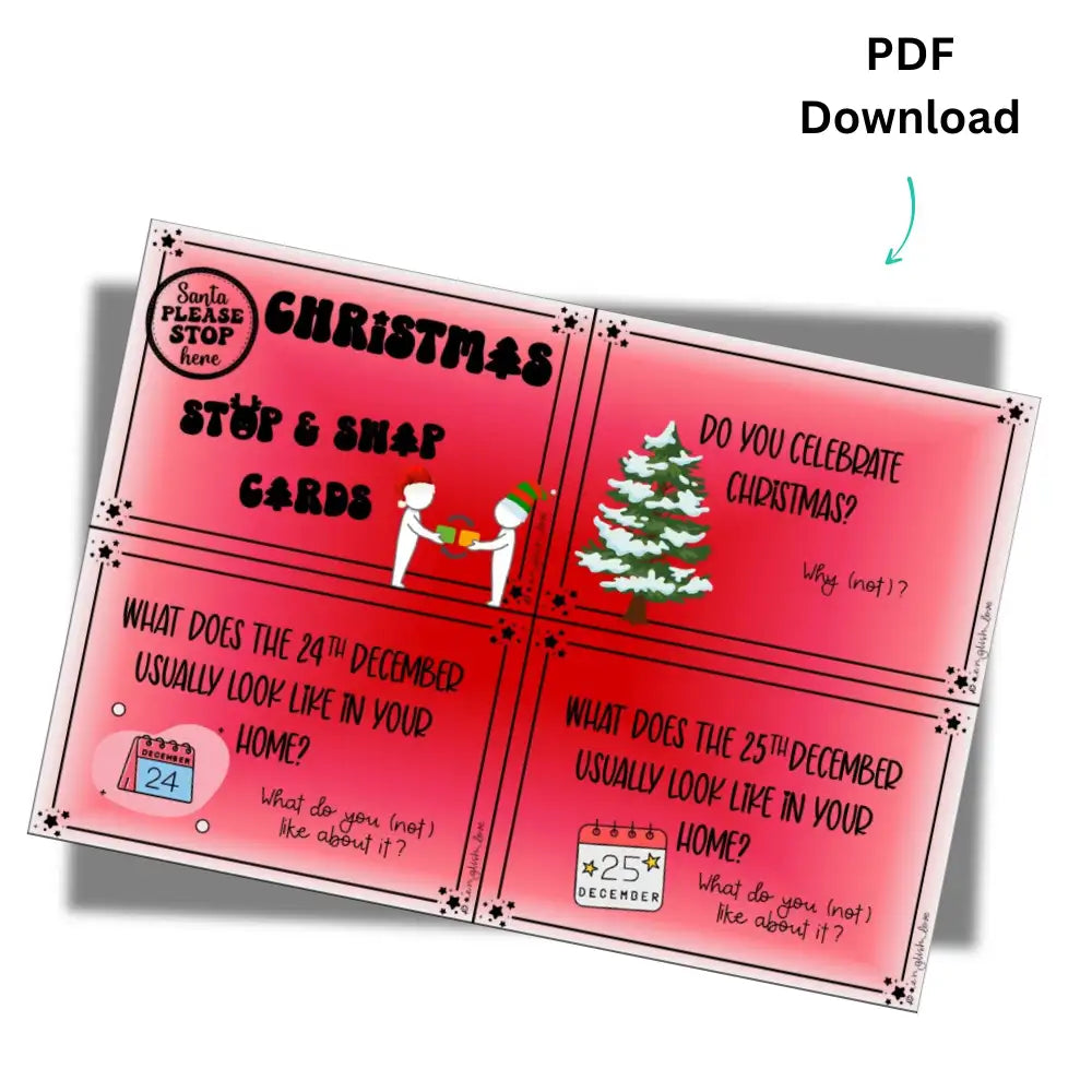 Christmas Warm-Up Einstieg in die Englischstunde für Lehrkräfte. Stop & Swap ab Klasse 7 PDF Download