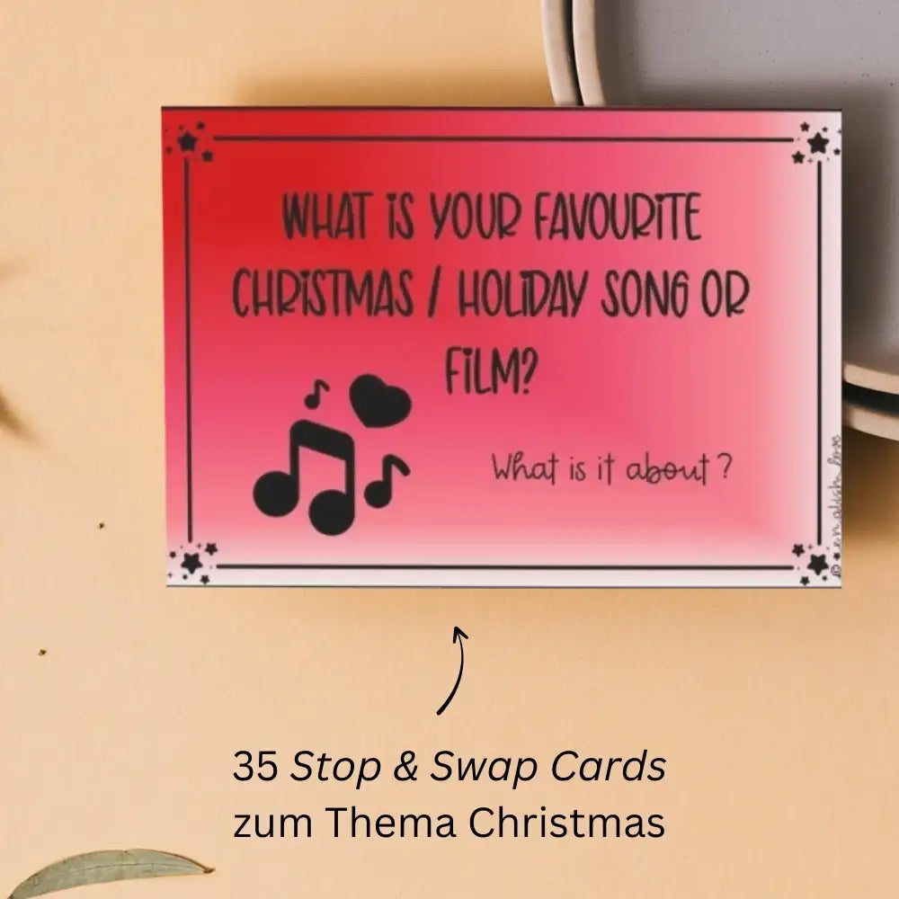 Christmas Warm-Up Einstieg in die Englischstunde für Lehrkräfte. Stop & Swap ab Klasse 7