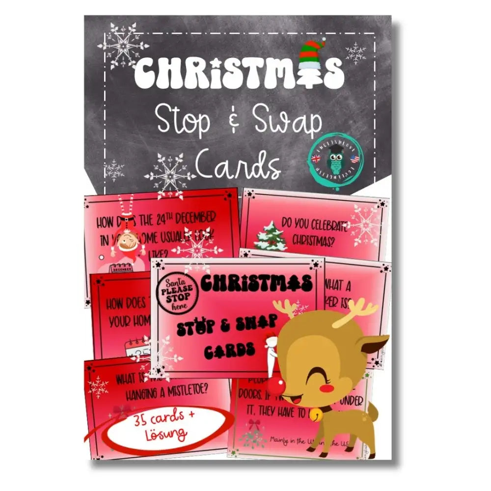 Christmas Warm-Up Einstieg in die Englischstunde für Lehrkräfte. Stop & Swap ab Klasse 7. Unterrichtsmaterial Englisch