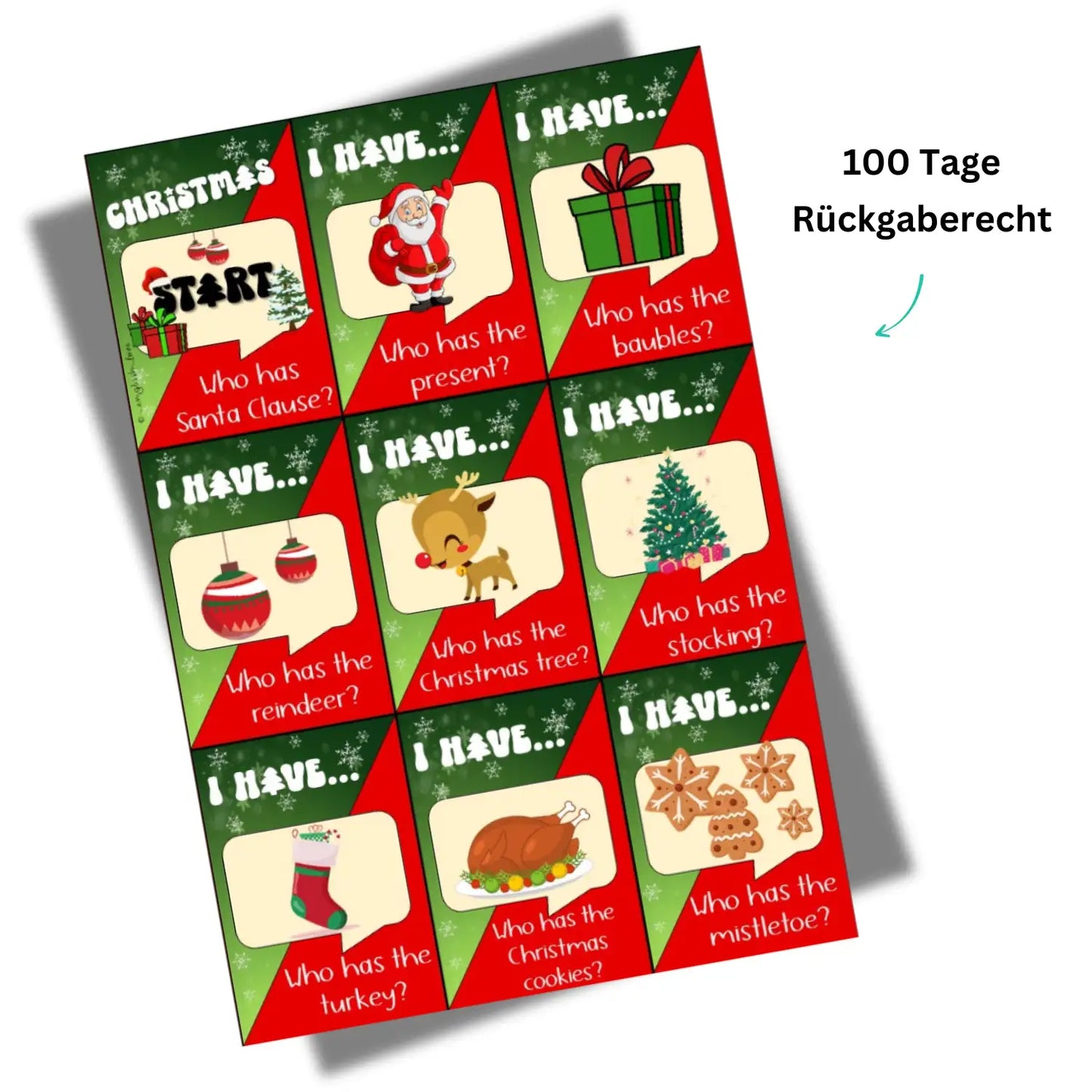 Christmas im Englischunterricht. Spiel für Englischlehrkräfte. I have who has Speaking Game ab Klasse 7