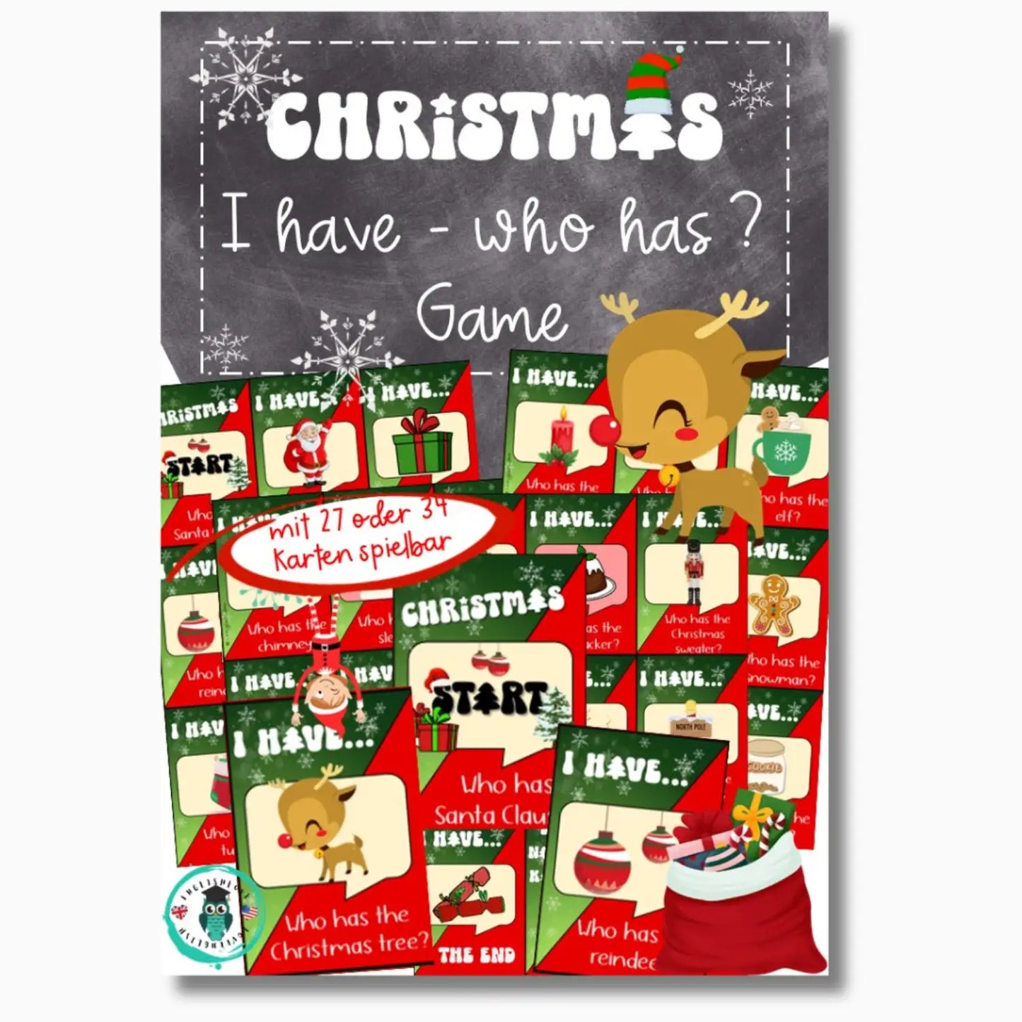 Weihnachten im Englischunterricht. Spiel für Englischlehrkräfte. I have who has Speaking Game ab Klasse 7