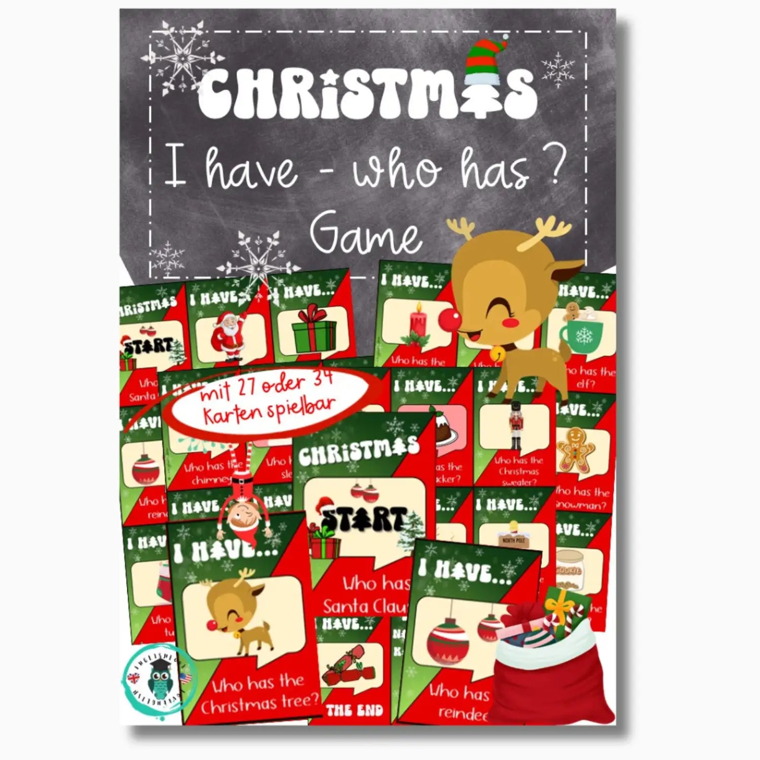 Weihnachten im Englischunterricht. Spiel für Englischlehrkräfte. I have who has Speaking Game ab Klasse 7