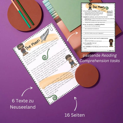New Zealand Reading Comprehension Texte & Aufgaben tasks