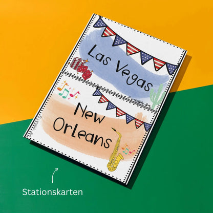 USA Unterrichtsmaterial Englisch Reading Comprehension Klasse 8 Stationskarten
