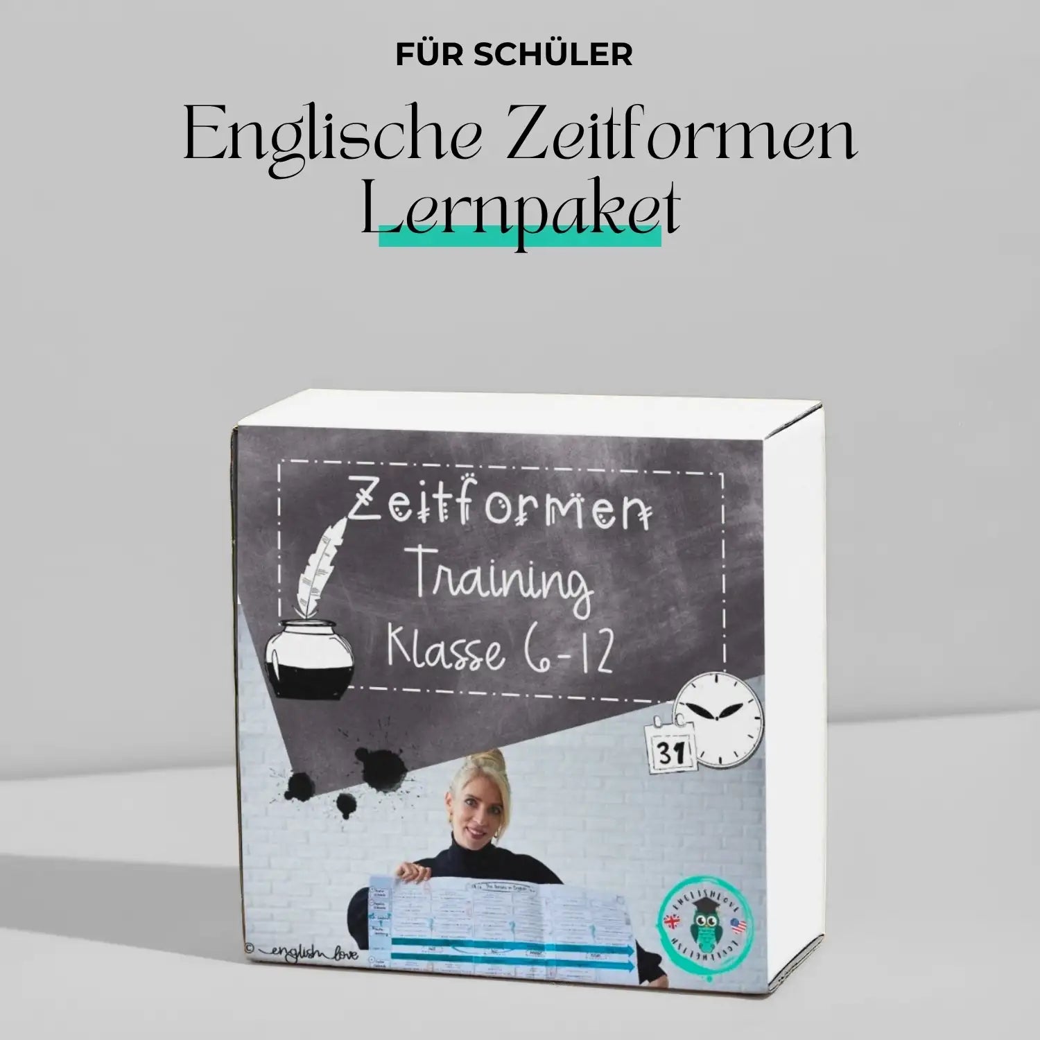 Zeitformen Lernpaket Klasse 6-12 für Schüler und Eltern- Englische Zeiten Training & Übungen