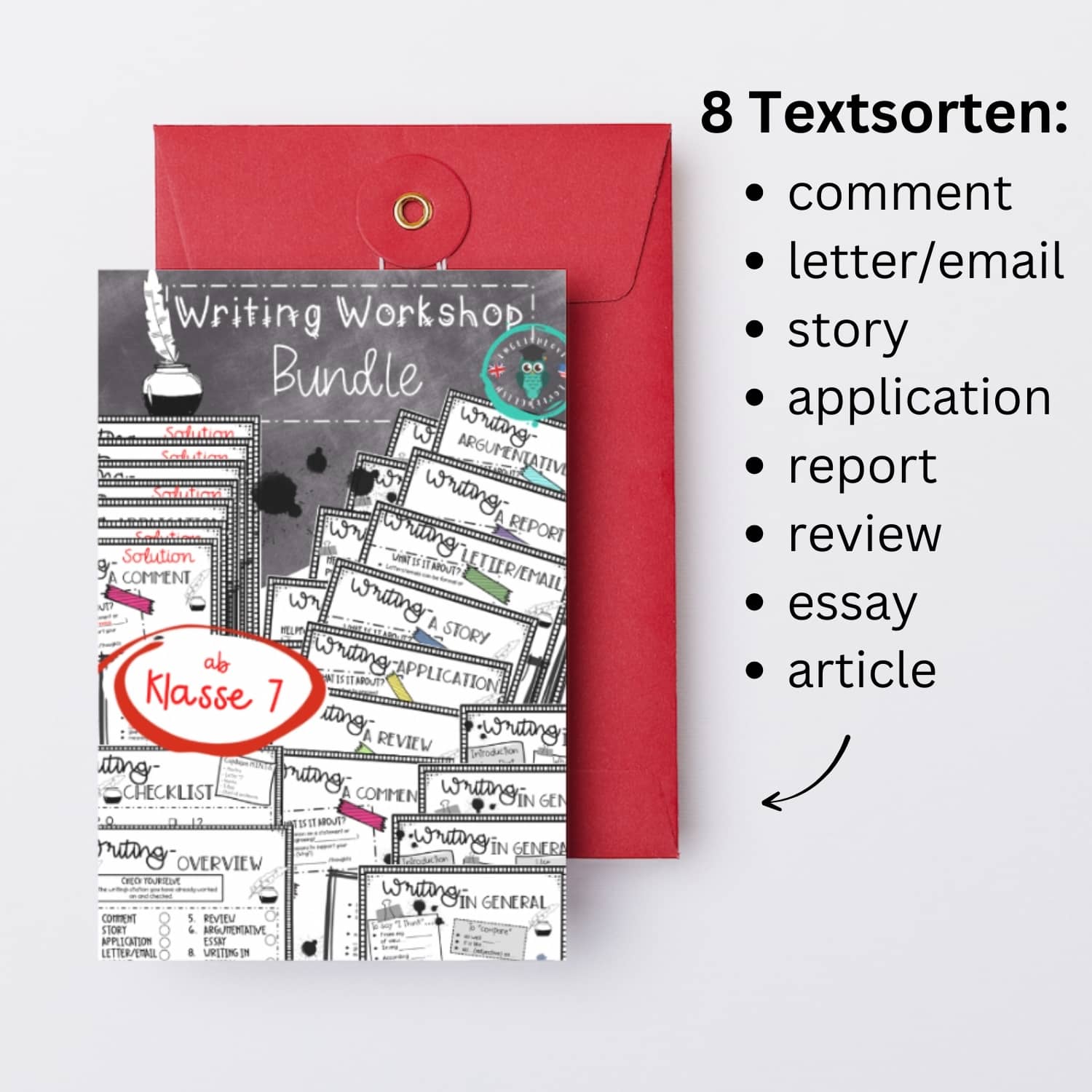 8 Textsorten Writing Skills Englischunterricht