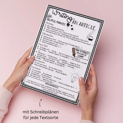 Helpful phrases + Schreibpläne für jede Textsorte