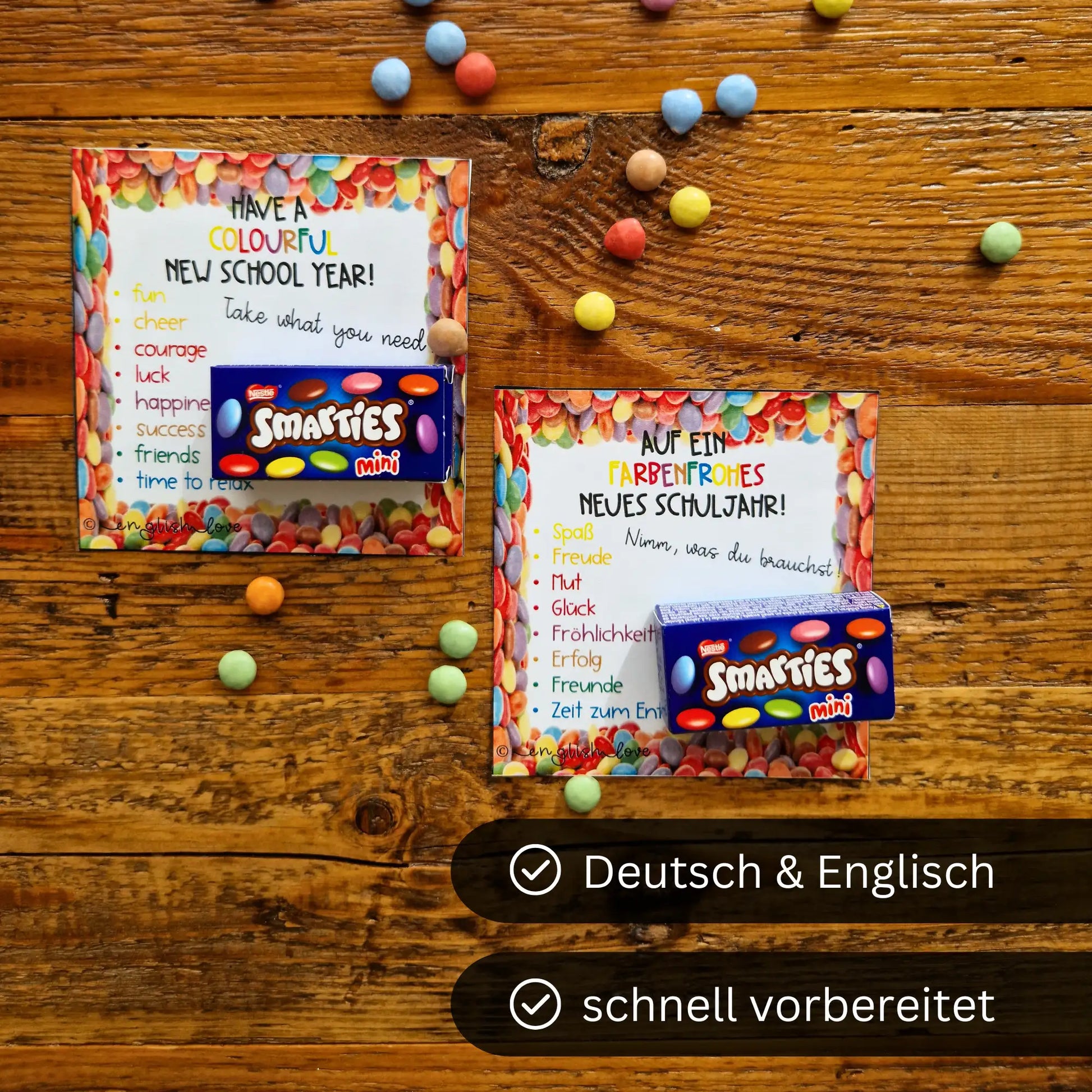 Willkommensgruß Schuljahresanfang Geschenk Schuljahresbeginn Vorlage Deutsch Englisch