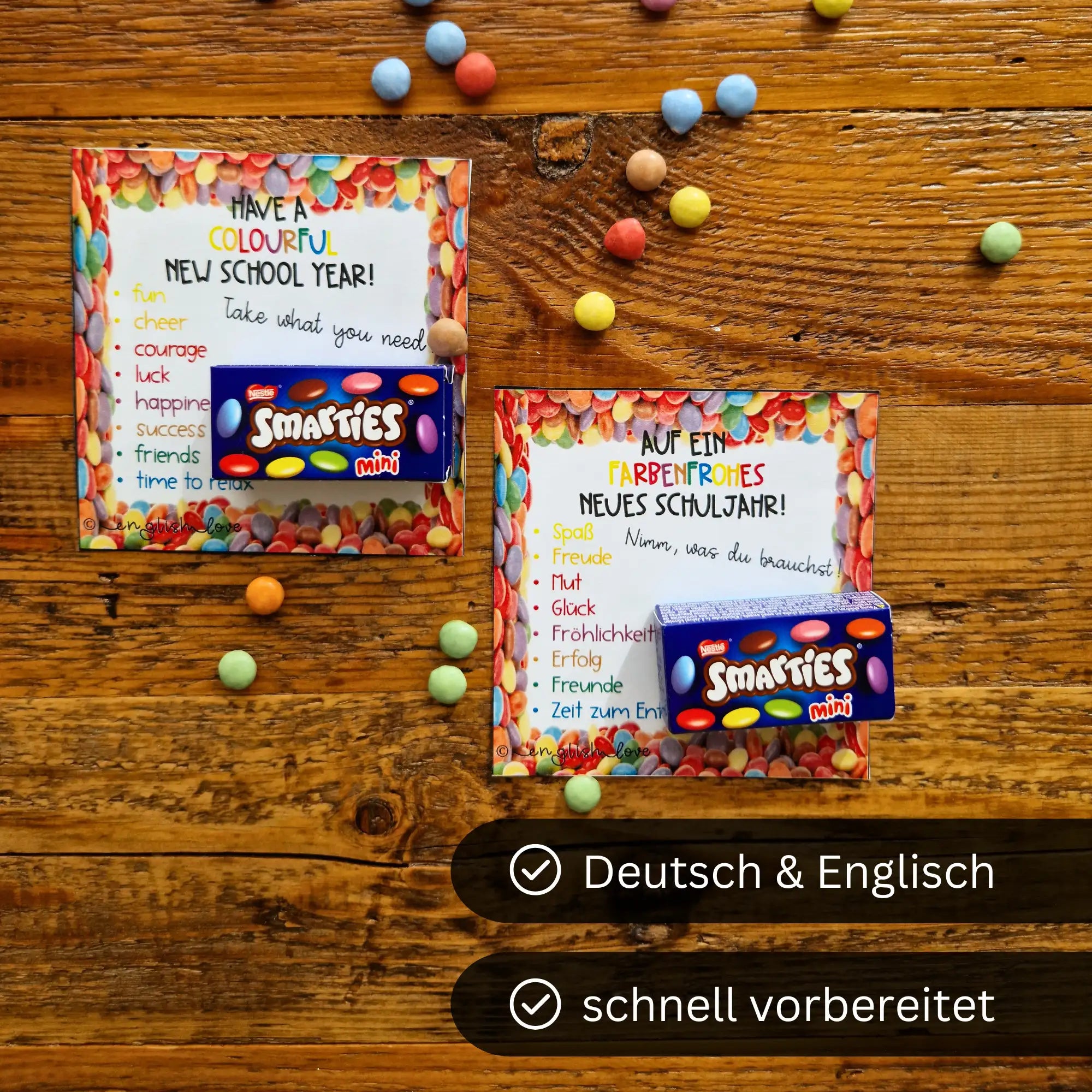 Willkommensgruß Schuljahresanfang Geschenk Schuljahresbeginn Vorlage Deutsch Englisch