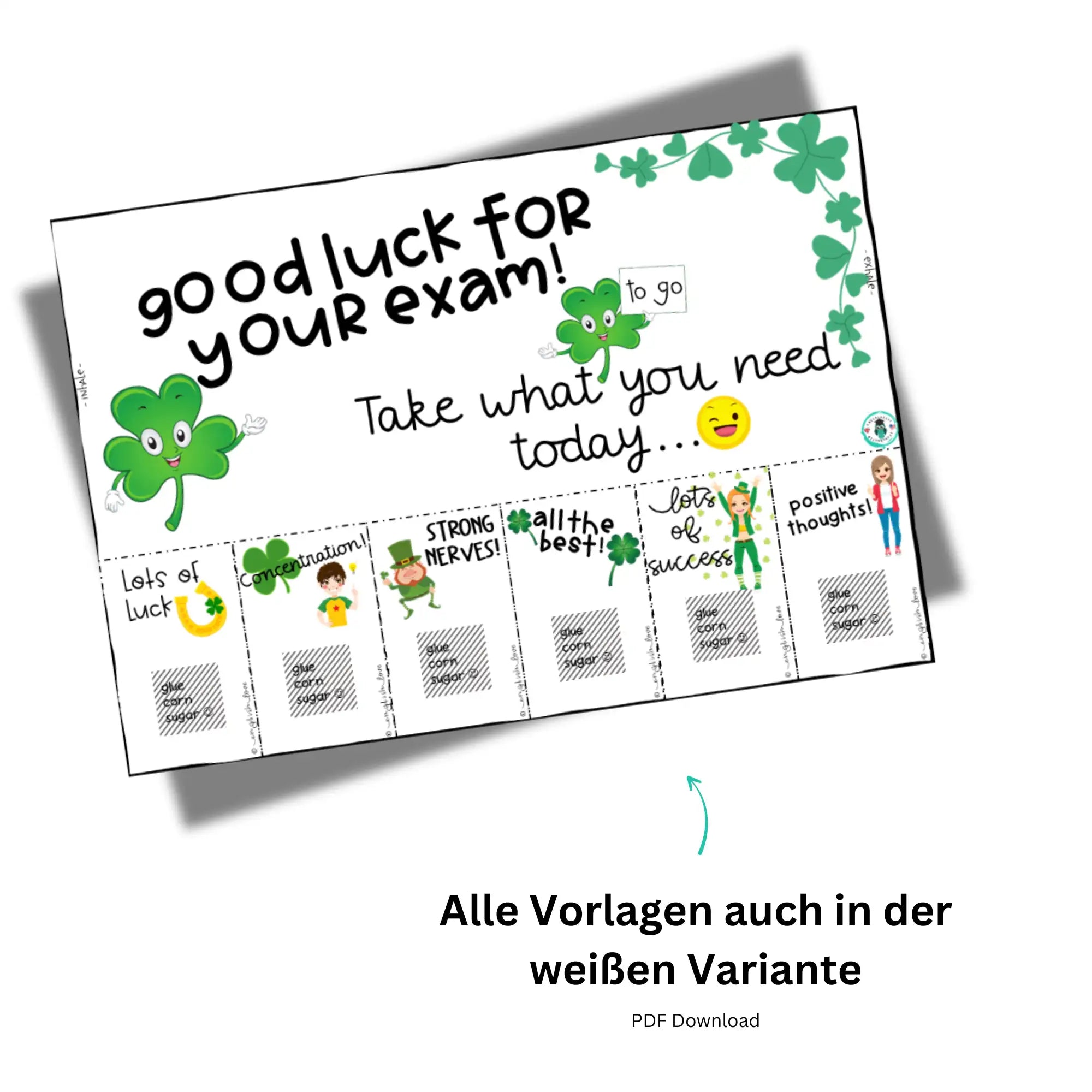 Good luck Vorlage Download kostenlos PDF 
