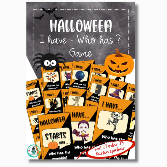 Halloween Spiel Klasse 7-11 für Englischlehrkräfte. I have - who has Englischunterricht
