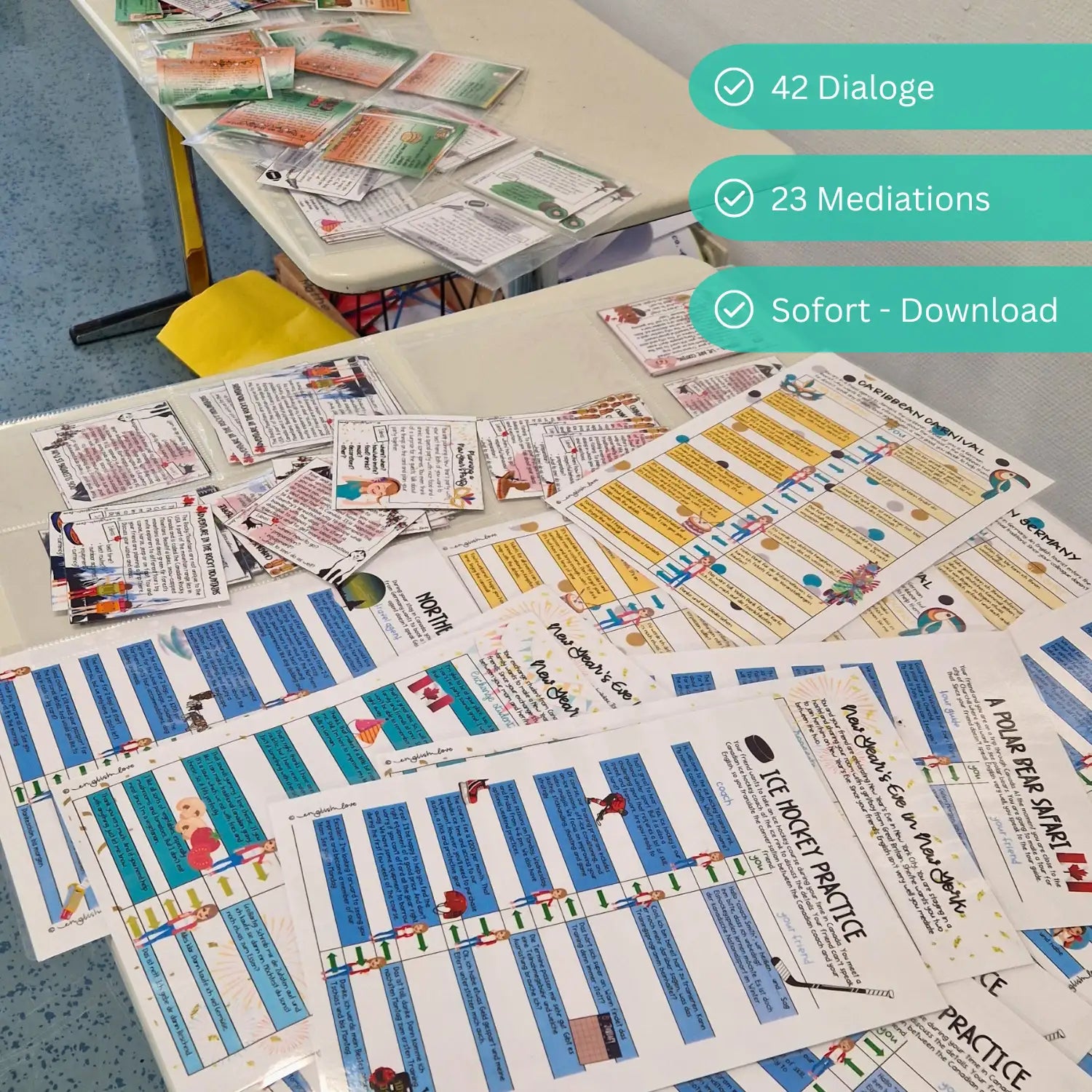 Dialog & Sprachmittlung für Englischkehrkräfte. 42 Dialogues + 23 Mediations im Unterricht. Prüfung Englisch Vorbereitung für Englischlehrkräfte in Klasse 10.