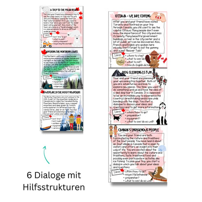 Unterricht Englisch Canada Speaking 6 Dialoge für Englischlehrkräfte. Klasse 9-10. Prüfung Englisch