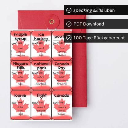 Kanada Unterricht Englisch PDF  SPiel Klasse 9,10,11,12