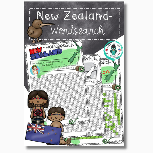 Neuseeland Englischunterricht Arbeitsblatt Suchsel Klasse 9,10,11