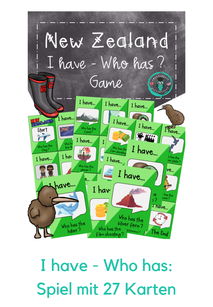 New Zealand Unterrichtsmaterial: 27 Spielkarten I have -who has