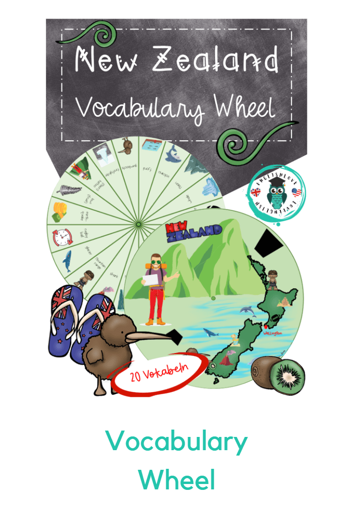 New Zealand Unterrichtsmaterial: Wortschatzrad / Vocabualary Wheel