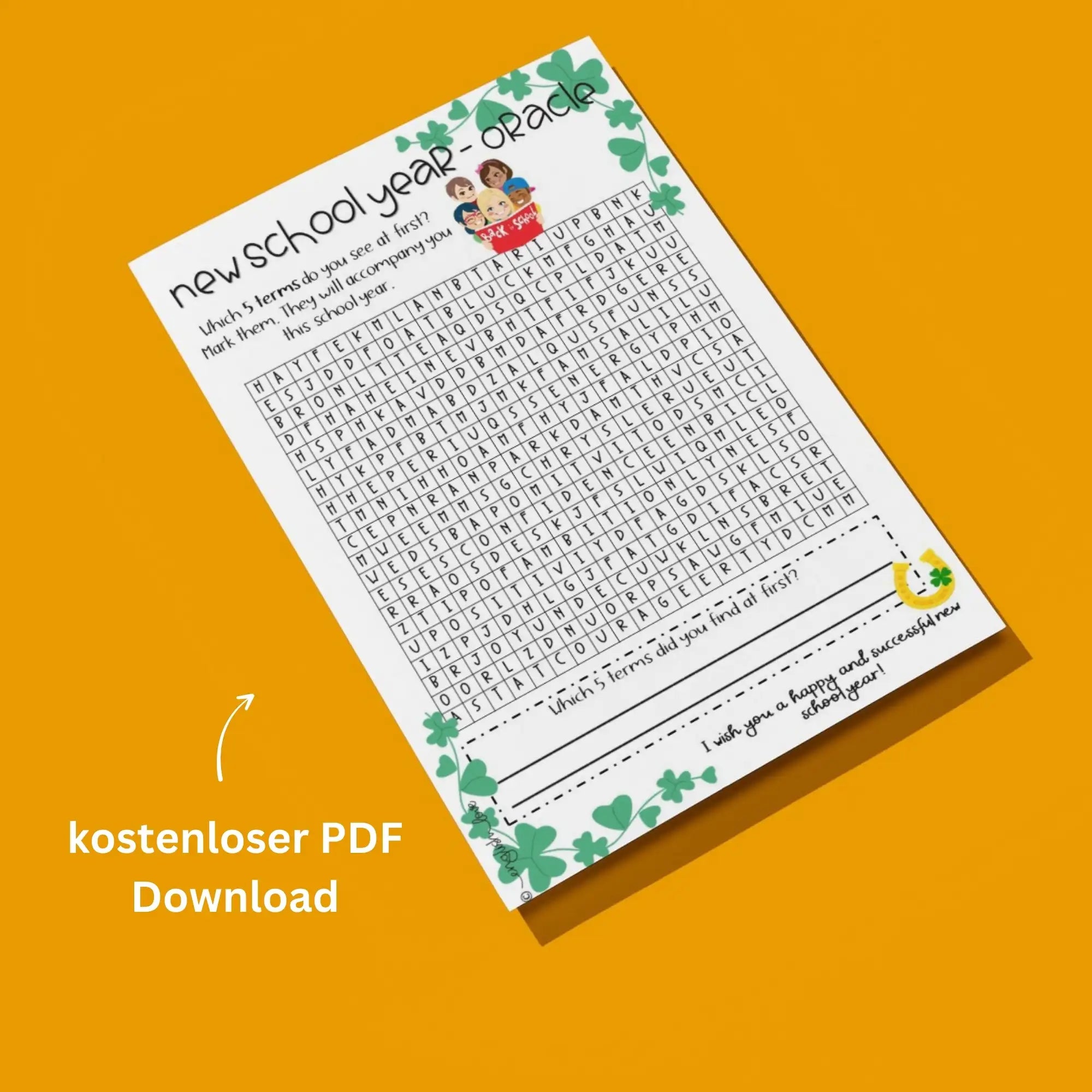 Schuljahresbeginn Orakel Wörter PDF Download