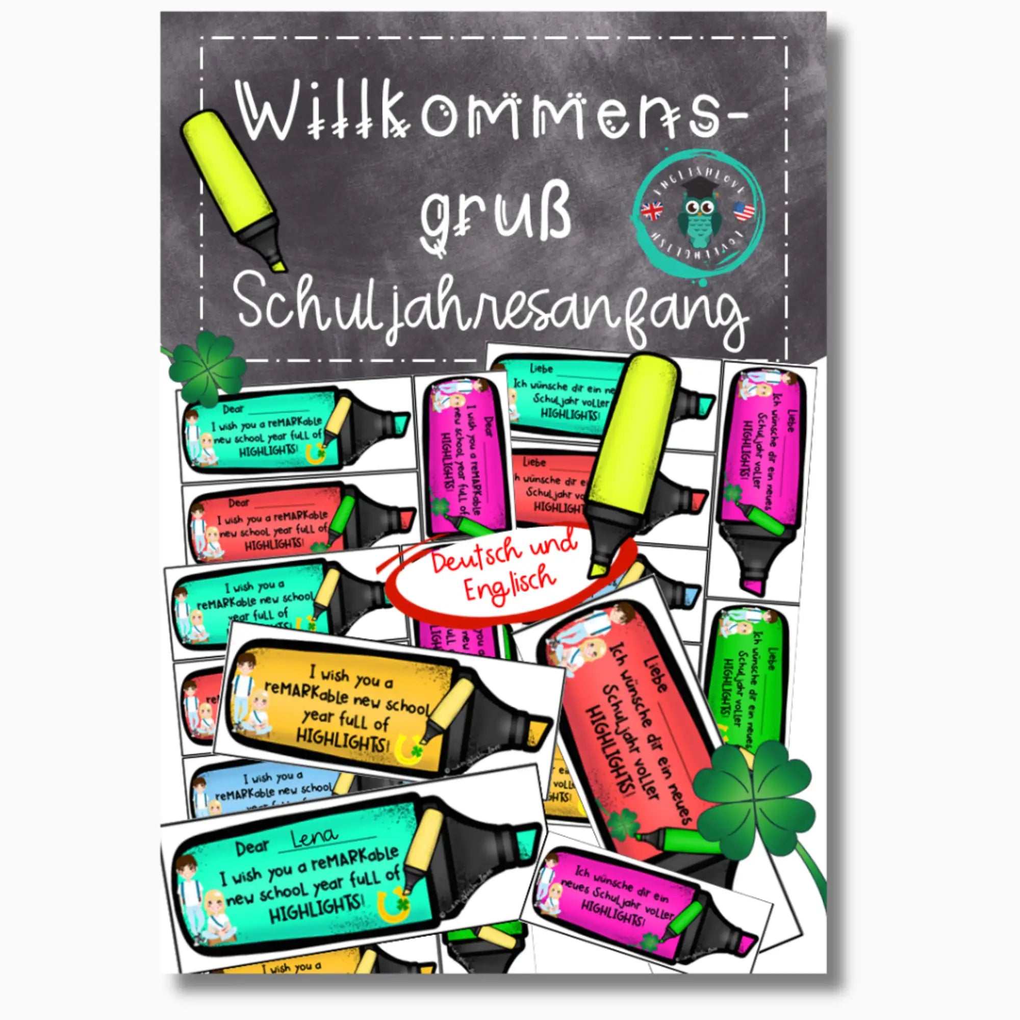 Geschenk Schulstart Vorlage für Englischlehrer