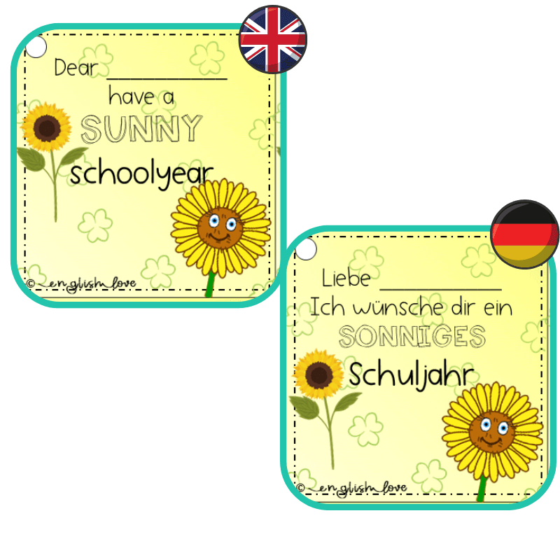 Schulstart Vorlage englisch und deutsch